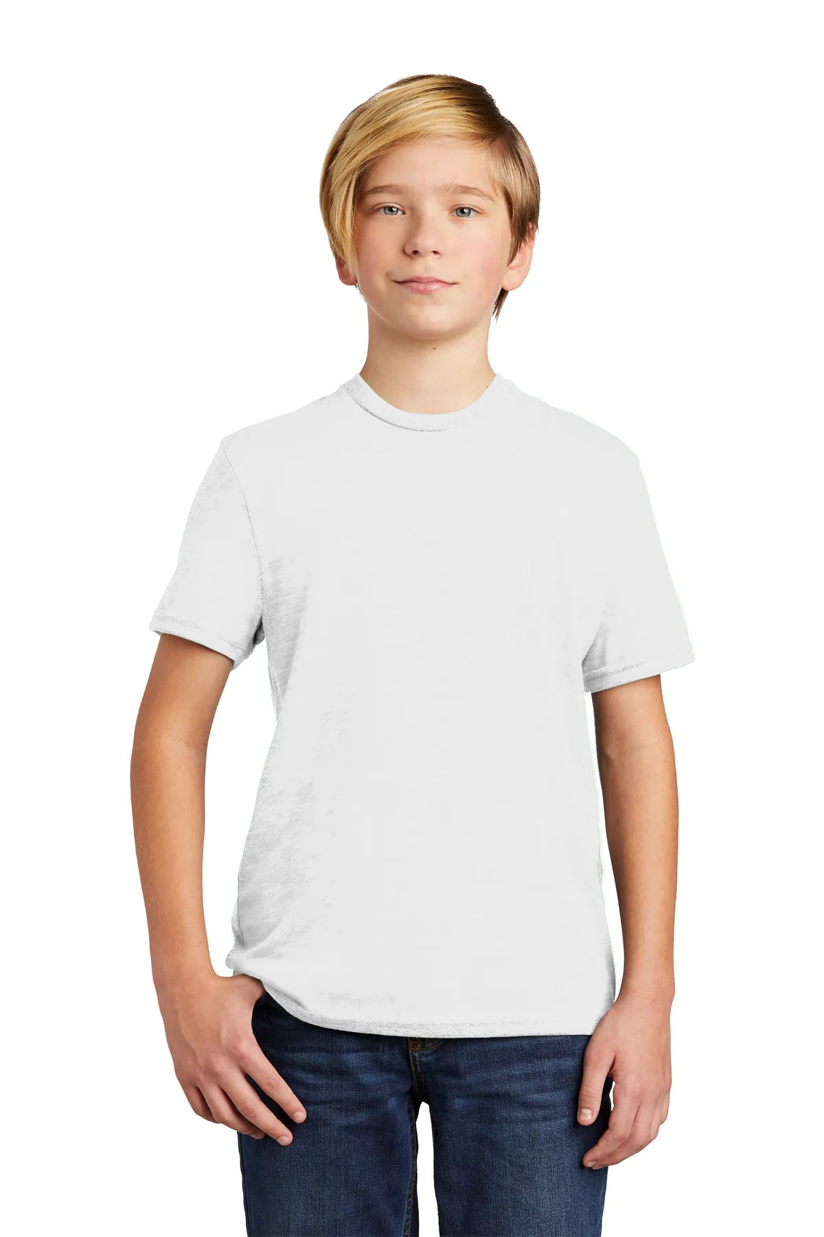 SHORT SLEEVE POLYESTER TRI BLEND CREW NECK STYLISH T-SHIRT YOUTH WITH DESIGN (OPTIONAL)