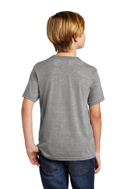 SHORT SLEEVE POLYESTER TRI BLEND CREW NECK STYLISH T-SHIRT YOUTH WITH DESIGN (OPTIONAL)