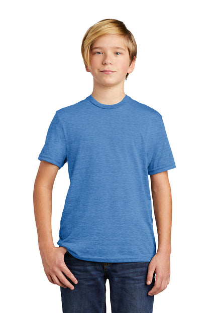 SHORT SLEEVE POLYESTER TRI BLEND CREW NECK STYLISH T-SHIRT YOUTH WITH DESIGN (OPTIONAL)