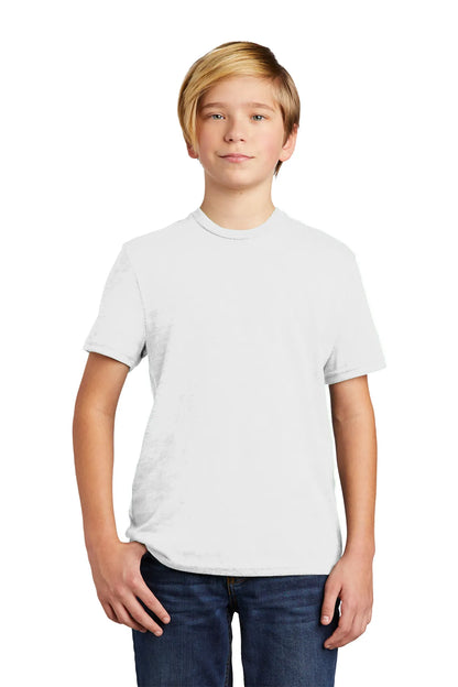 SHORT SLEEVE POLYESTER TRI BLEND CREW NECK STYLISH T-SHIRT YOUTH WITH DESIGN (OPTIONAL)