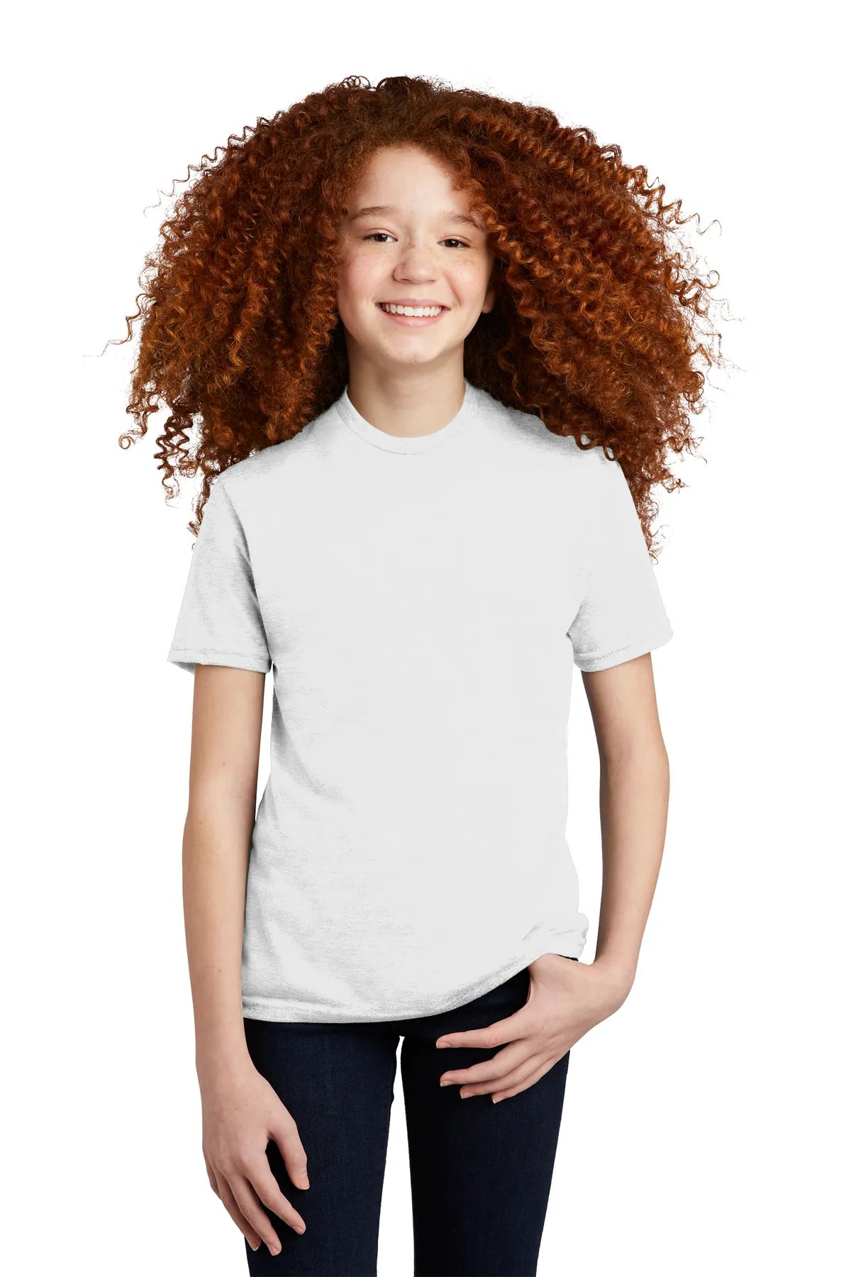 SHORT SLEEVE POLYESTER TRI BLEND CREW NECK STYLISH T-SHIRT YOUTH WITH DESIGN (OPTIONAL)