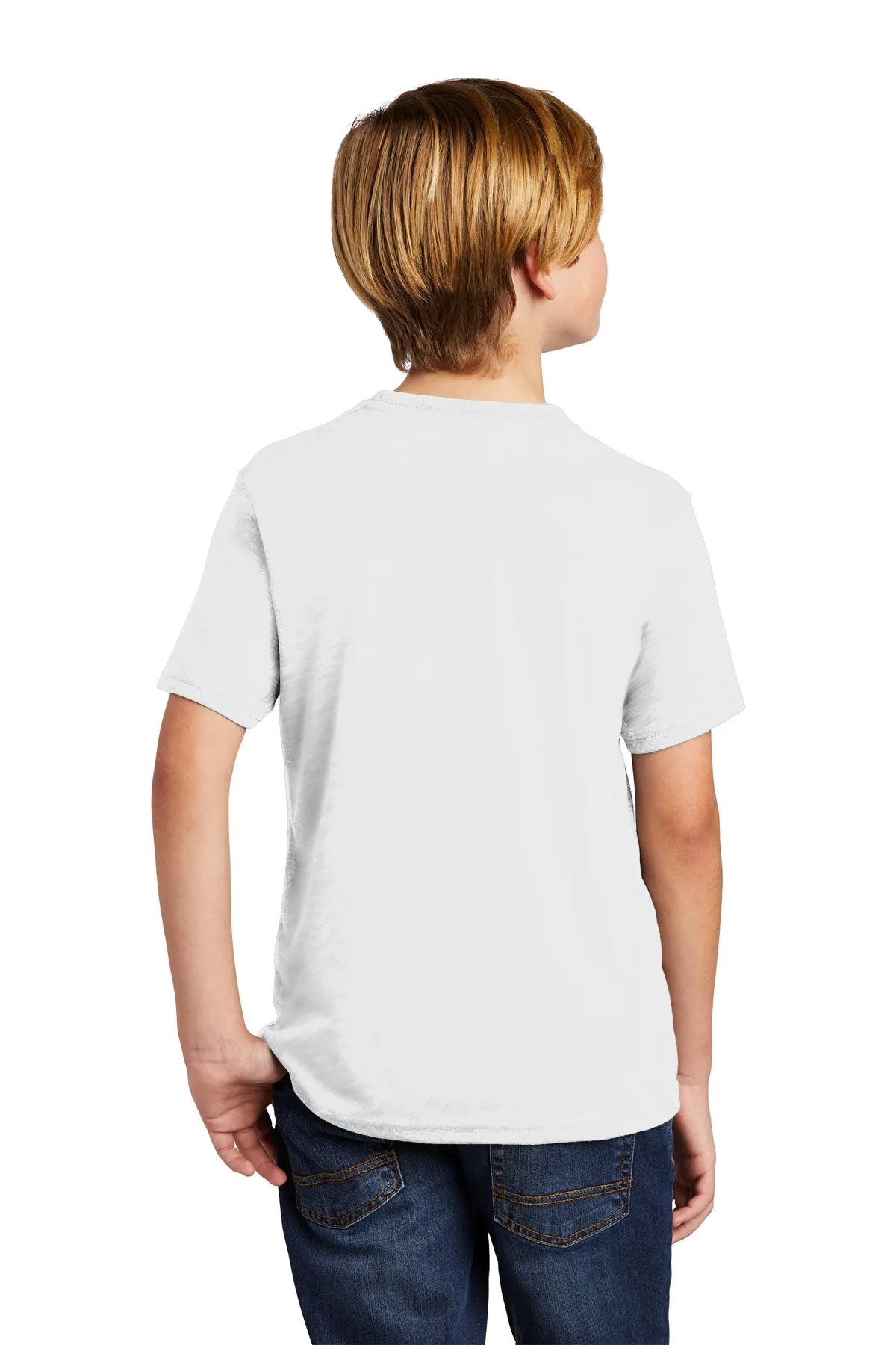 SHORT SLEEVE POLYESTER TRI BLEND CREW NECK STYLISH T-SHIRT YOUTH WITH DESIGN (OPTIONAL)