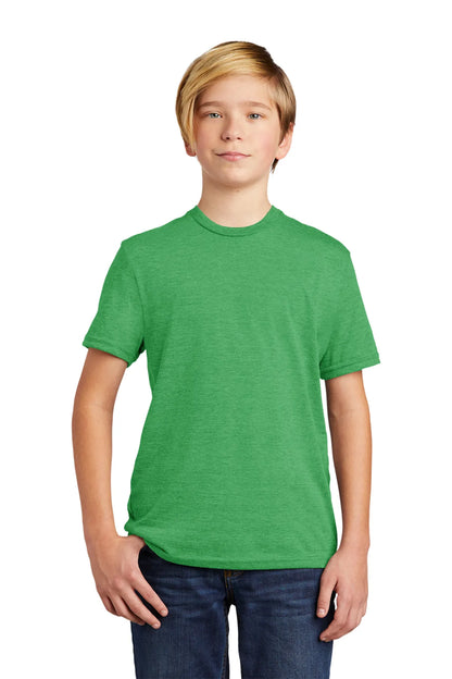 SHORT SLEEVE POLYESTER TRI BLEND CREW NECK STYLISH T-SHIRT YOUTH WITH DESIGN (OPTIONAL)