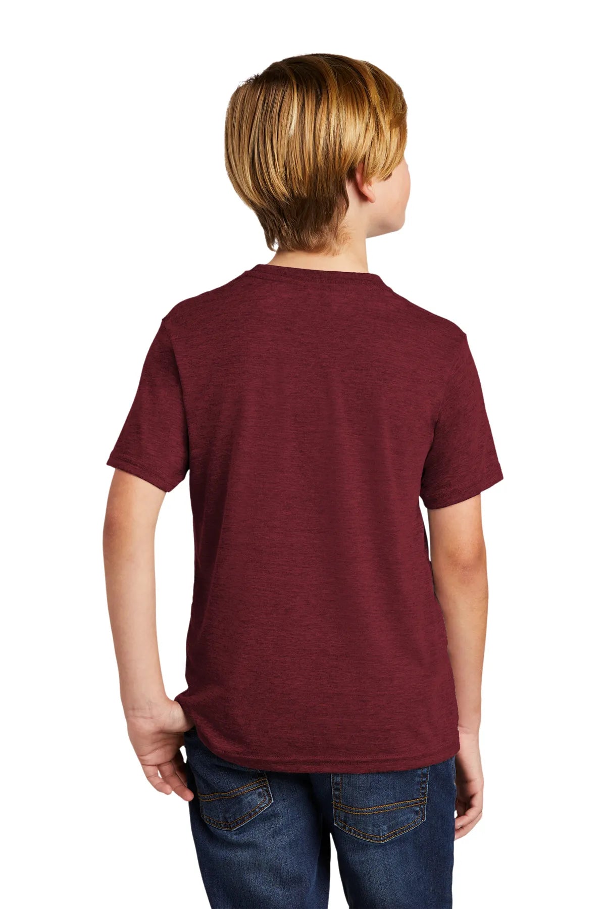 SHORT SLEEVE POLYESTER TRI BLEND CREW NECK STYLISH T-SHIRT YOUTH WITH DESIGN (OPTIONAL)