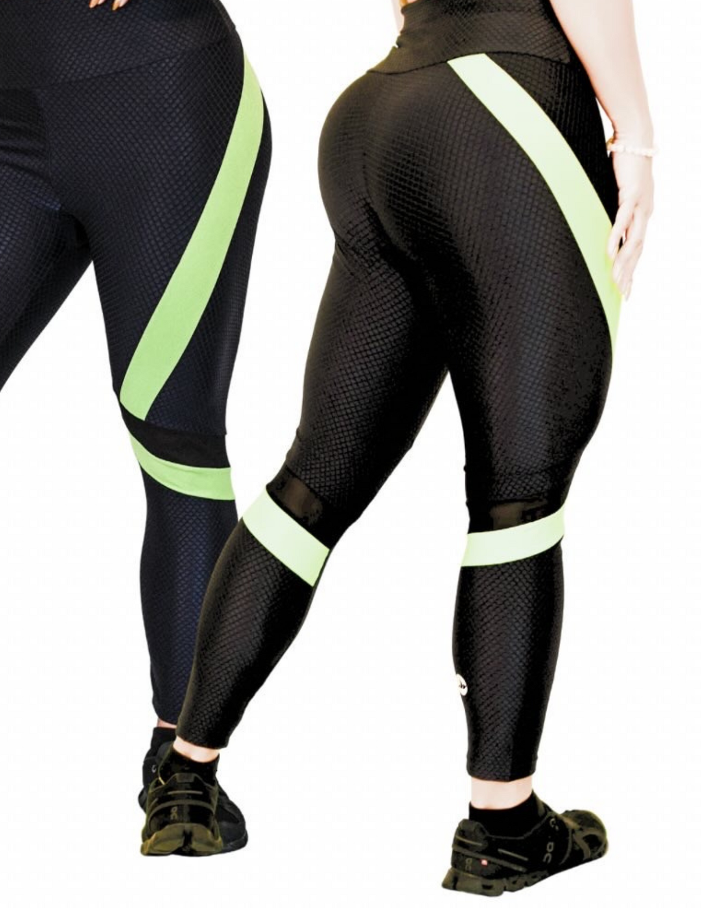 "Neon Noir PowerLeggings Set: Illuminate Your Strength!"