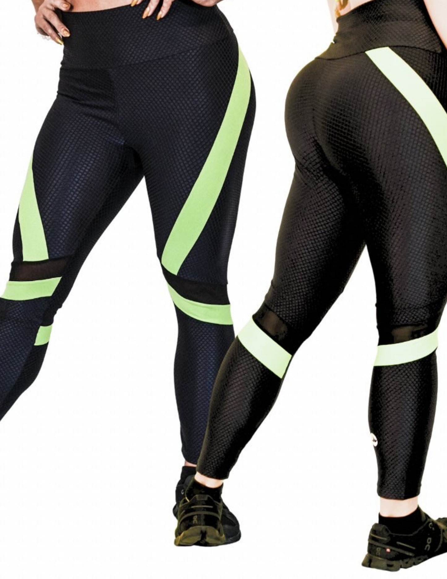 "Neon Noir PowerLeggings Set: Illuminate Your Strength!"